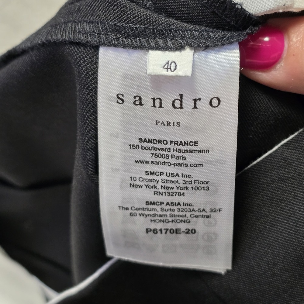 Sandro Hodei Culottes Pants 40 EU 8 US Black Pleated Cropped‎ Wide Leg - Picture 7 of 9